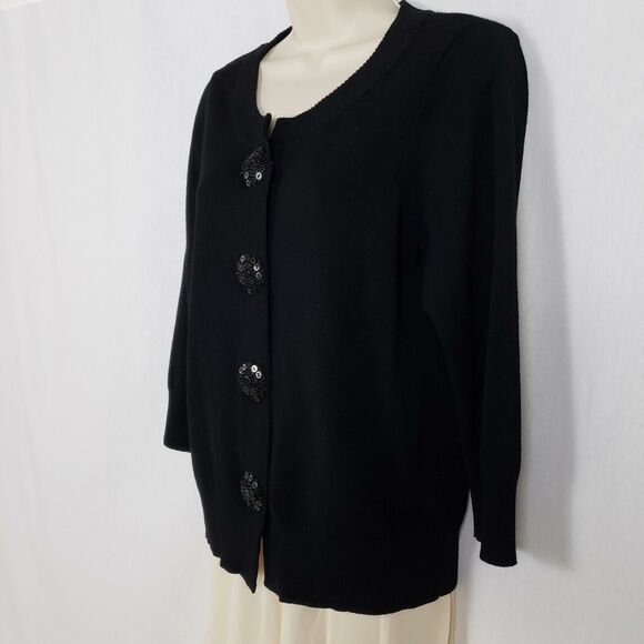 Colour Works Snap Front Sweater Medium Embellished Snaps Vintage - Picture 3 of 11